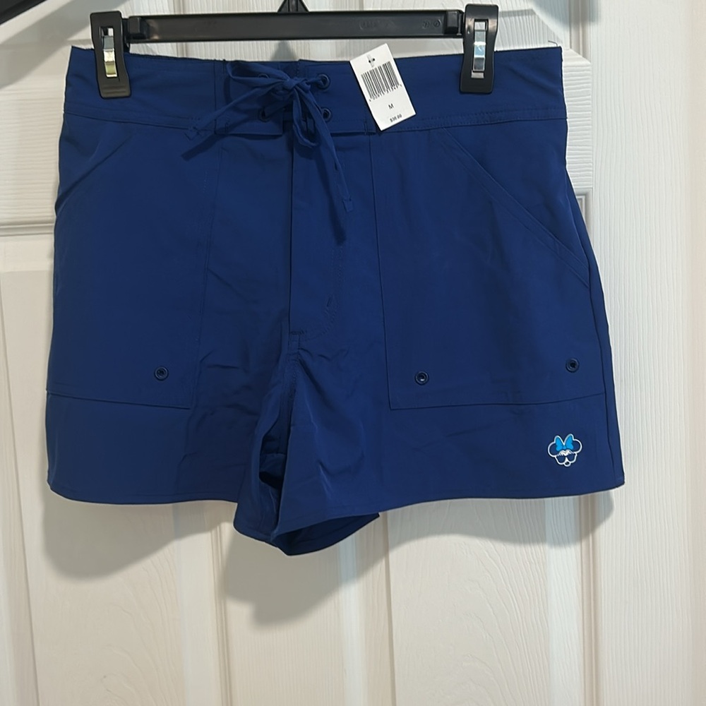 Disney Minnie Mouse Women's Blue Swim Shorts. Mesh Lined. Size M